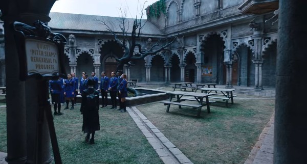 Cantacuzino courtyard as Nevermore Academy