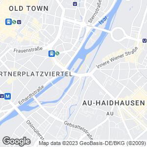 Ludwigsbrücke and Zeppelinstrasse, Munich, München, Bayern, DE